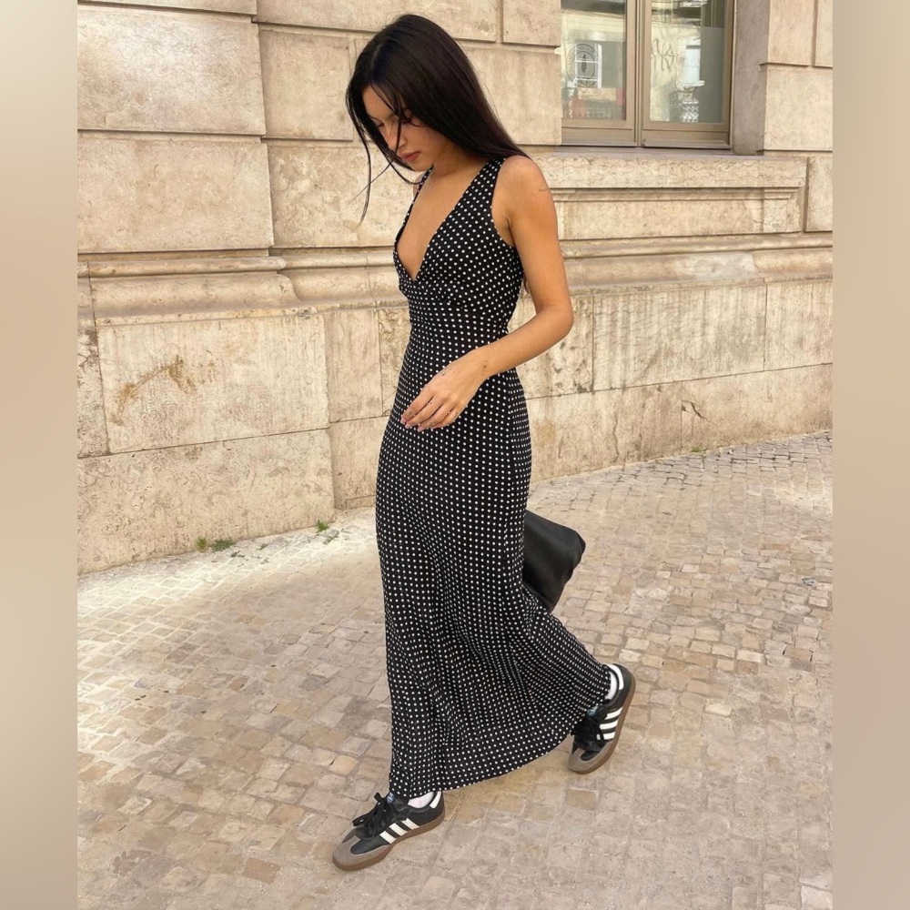 Princess Polly Black Polka Dot Nellie Maxi Dress